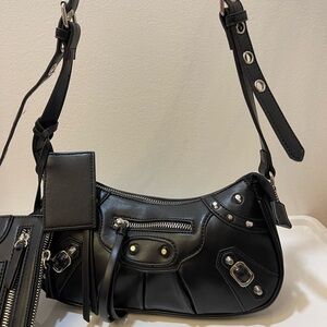 Black Industrial Shoulder Bag